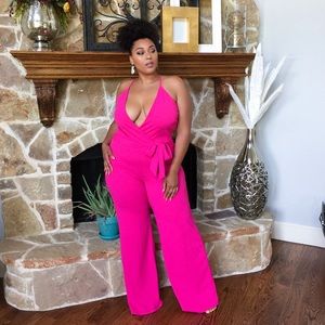 Hot pink jumpsuit